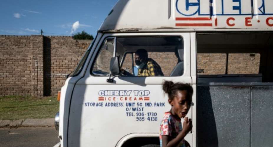 Sipho Mtshali's ice-cream van has been a feature of life on Soweto's streets for decades.  By EMMANUEL CROSET AFP