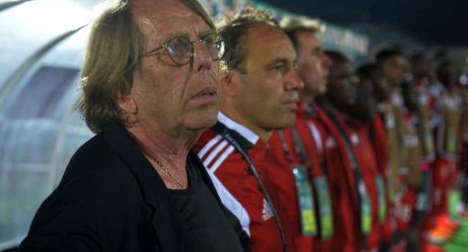 Congo's coach Claude Le Roy at the 2015 African Cup of Nations group A football match between Congo and Burkina Faso in Ebebiyin on January 25, 2015.  By Khaled Desouki AFPFile