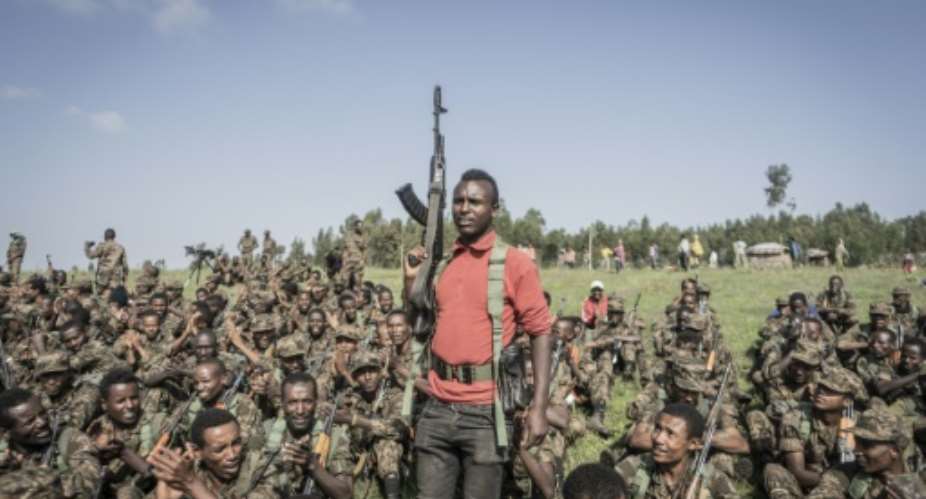 Soldiers from the Ethiopian National Defence Force held a training session in the Amhara region in September.  By Amanuel Sileshi AFPFile