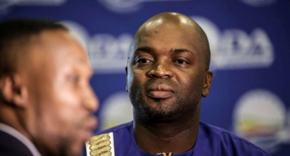Solly Msimanga, 37, has been mayor of Tshwane -- or Pretoria and surrounding districts -- since the opposition Democratic Alliance party won local elections in 2016.  By GULSHAN KHAN AFPFile