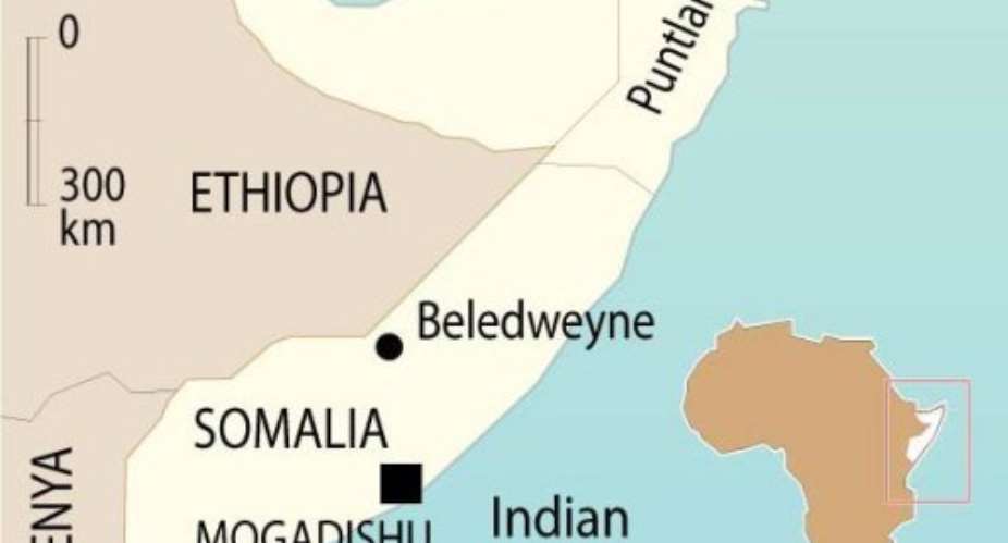 Beledweyne lies some 30 kilometres 18 miles from the Ethiopian border.  By  AFPGraphics