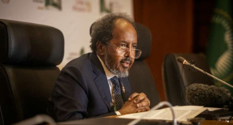 Somali President Hassan Sheikh Mohamud told reporters Ethiopian security forces tried to block his access to the AU summit.  By Michele Spatari AFP
