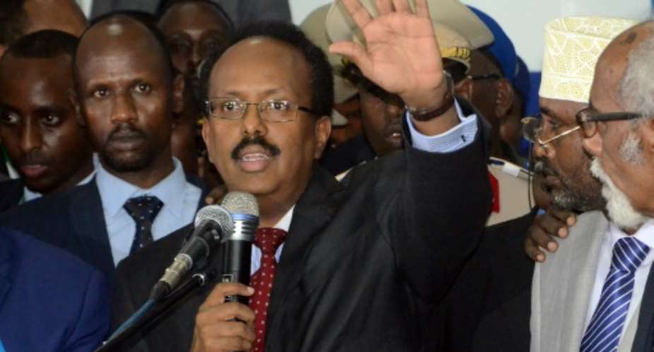 Somalia's new President Mohamed Abdullahi Mohamed will be sworn-in at a ceremony in the highly-secured airport zone to avoid an attack by Al-Qaeda linked Shabaab group.  By MUSTAFA HAJI ABDINUR AFPFile