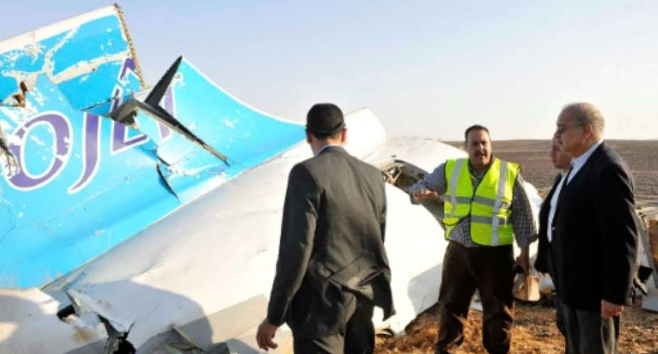 Some 224 people were killed when a Metrojet Airbus plane flying from Sharm el-Sheikh to Saint Petersburg crashed in the Sinai desert on October 31, 2015.  By Seliman al-Oteifi EGYPTIAN PRIME MINISTER'S OFFICEAFPFile