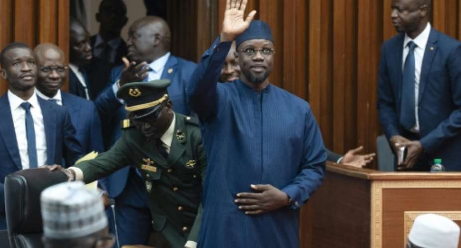 Sonko was barred from standing in the 2024 presidential vote after a defamation conviction.  By SEYLLOU (AFP/File)