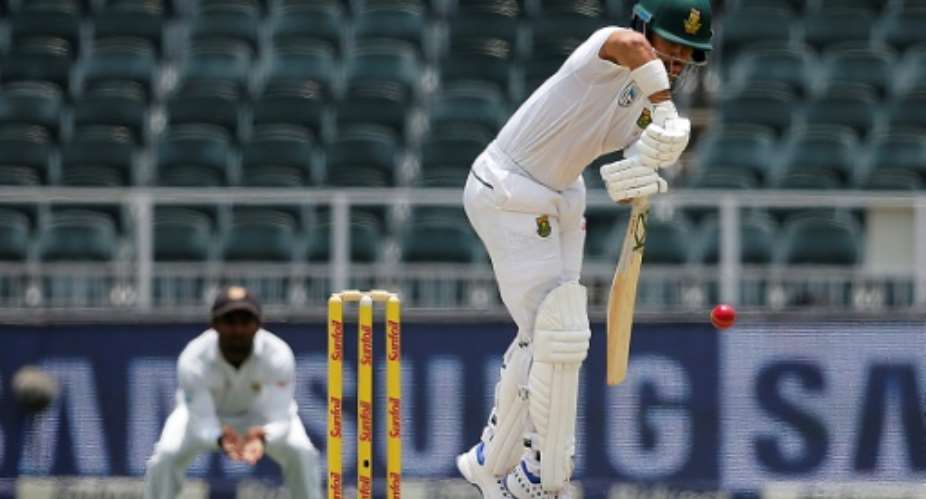 South Africa batsman JP Duminy plays a shot during the third Test against Sri Lanka at Wanderers Cricket Stadium in Johannesburg on January 12, 2017.  By Marco LONGARI (AFP)