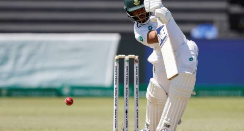South Africa captain Temba Bavuma top-scored with a battling 70 against Sri Lanka in Durban.  By PHILL MAGAKOE (AFP)