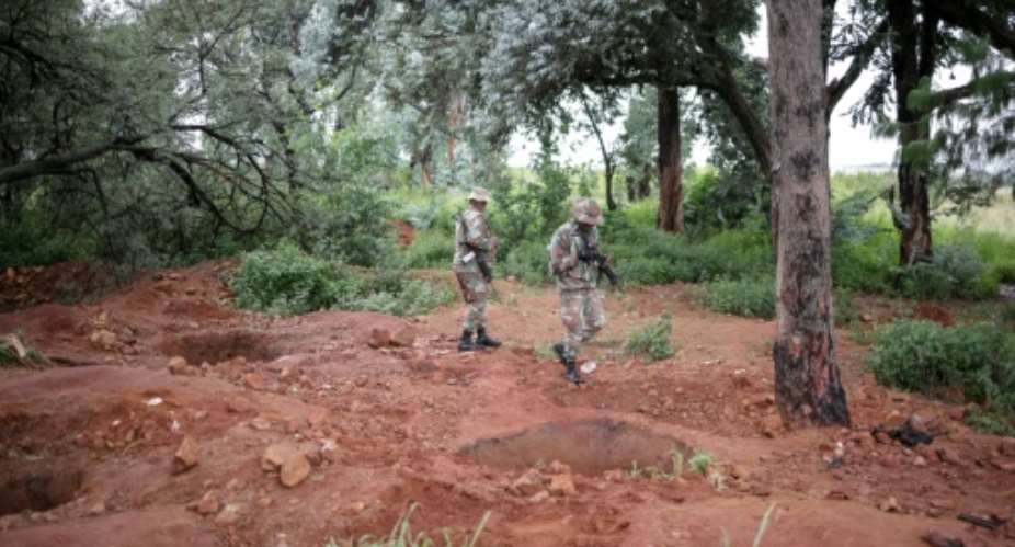 South Africa deployed troops to bolster police operations against illegal mining.  By EMMANUEL CROSET (AFP/File)