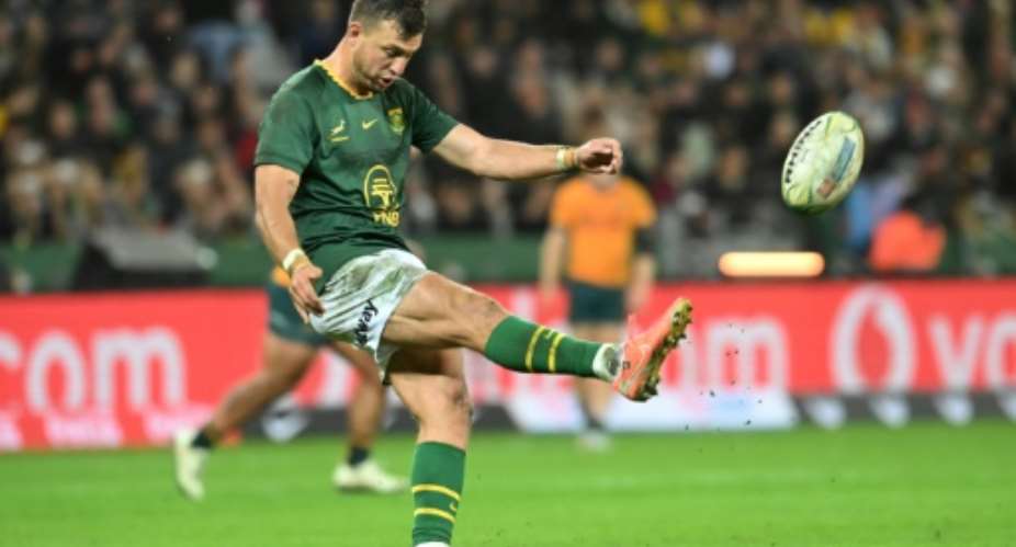 South Africa fly-half Handre Pollard landed all six of his place kicks as the Boks beat Australia 30-22 in Cape Town.  By RODGER BOSCH (AFP)