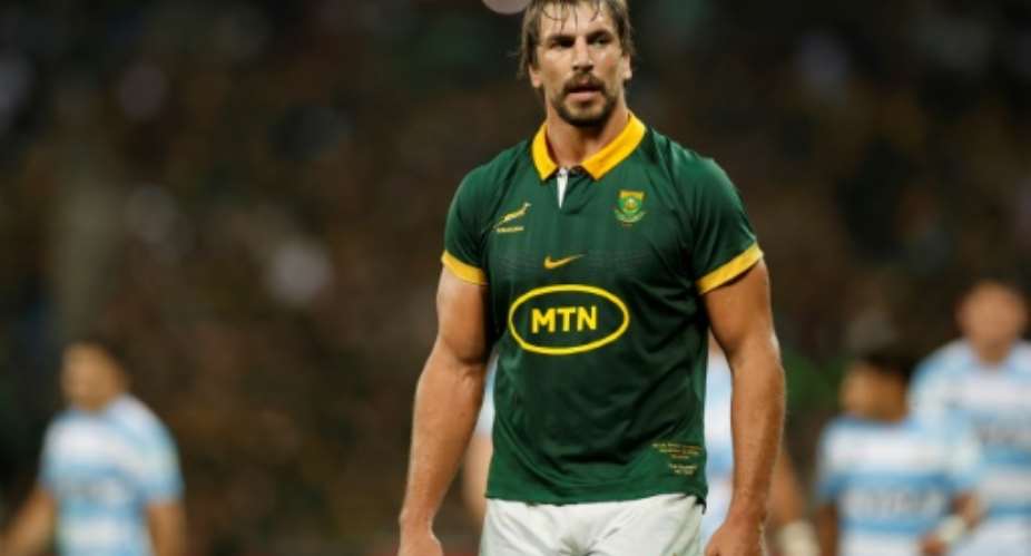 South Africa lock Eben Etzebeth is back in action for Sharks in the URC after four months on the sidelines.  By PHILL MAGAKOE (AFP/File)