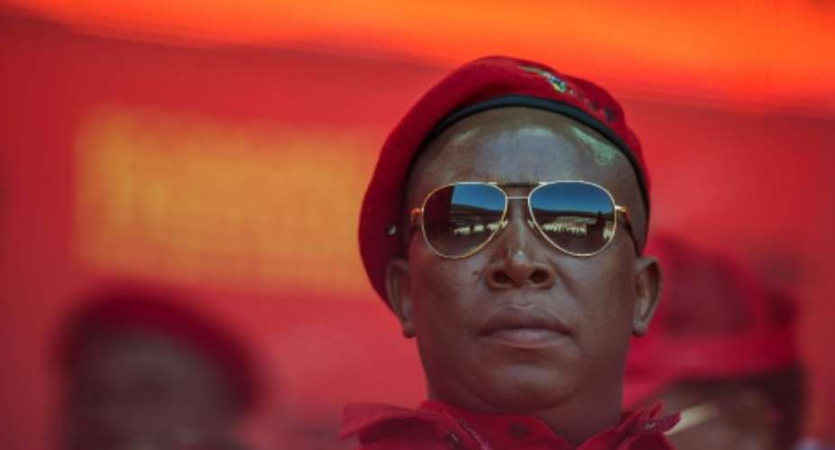 Economic Freedom Fighters leader Julius Malema during the EFF official local election manifesto launch at Soweto's Orlando Stadium in Johannesburg on April 30, 2016.  By Mujahid Safodien AFP