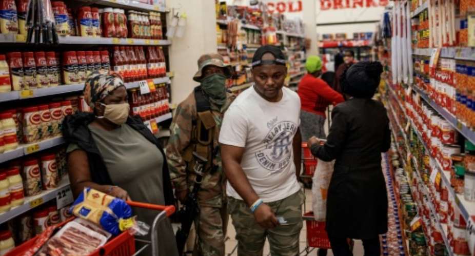 South Africa went into strict lockdown at the end of March, with people only allowed to shop for essential items such as food, medicine and winter clothing.  By Michele Spatari AFPFile