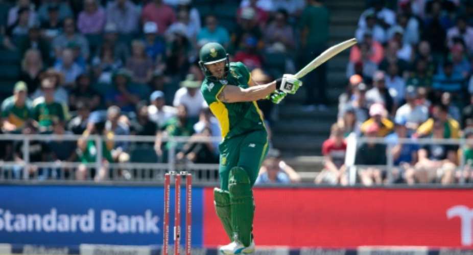 South African captain Faf du Plessis plays a shot to score a century during the One Day International against Australia in Johannesburg.  By Gianluigi Guercia AFPFile