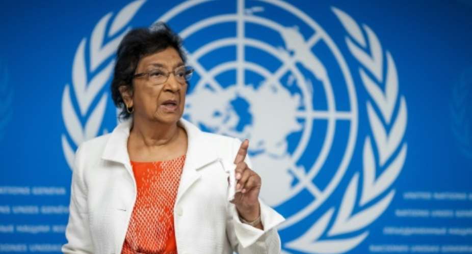 South African judge Navi Pillay quipped that if people kept clapping, she would share this prize with US President Donald Trump.  By Fabrice COFFRINI (AFP)