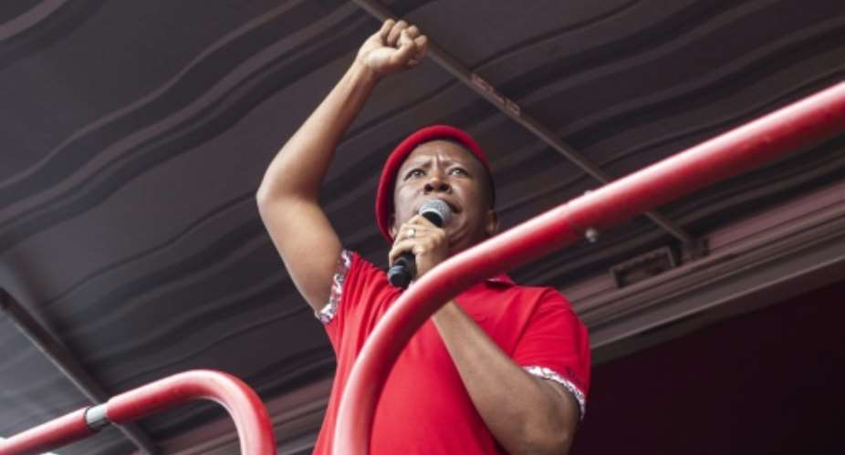 South African opposition figure Julius Malema is leading the Economic Freedom Fighters party in May elections.  By Wikus de Wet AFP