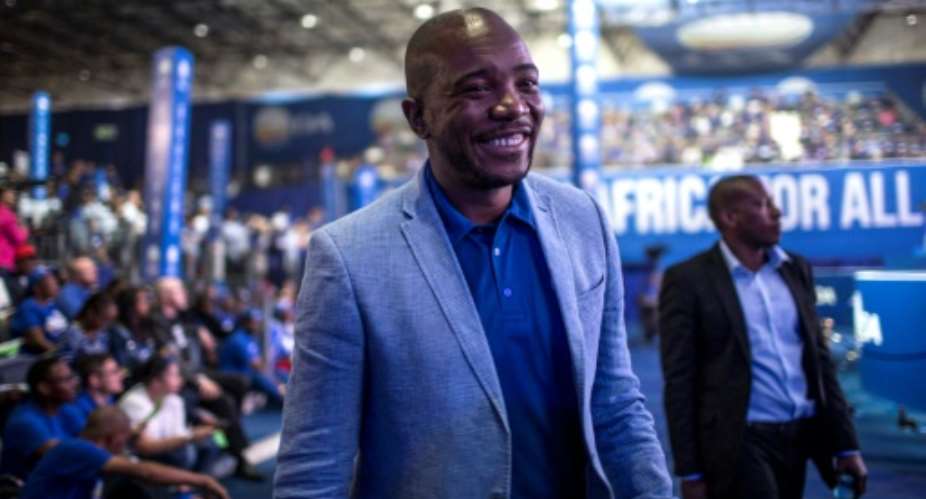 South African opposition party, Democratic Alliance DA leader Mmusi Maimane was elected unopposed on April 8, 2018.  By GULSHAN KHAN AFP