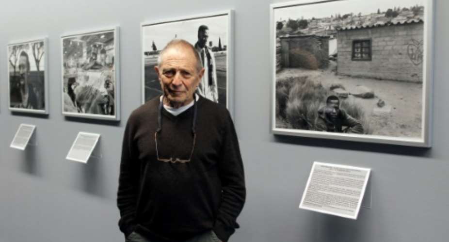 South African photographer David Goldblatt in 2011 at his exhibition at the Henri Cartier-Bresson Foundation in Paris. He documented the abuses and divisions of apartheid..  By FRANCOIS GUILLOT AFP