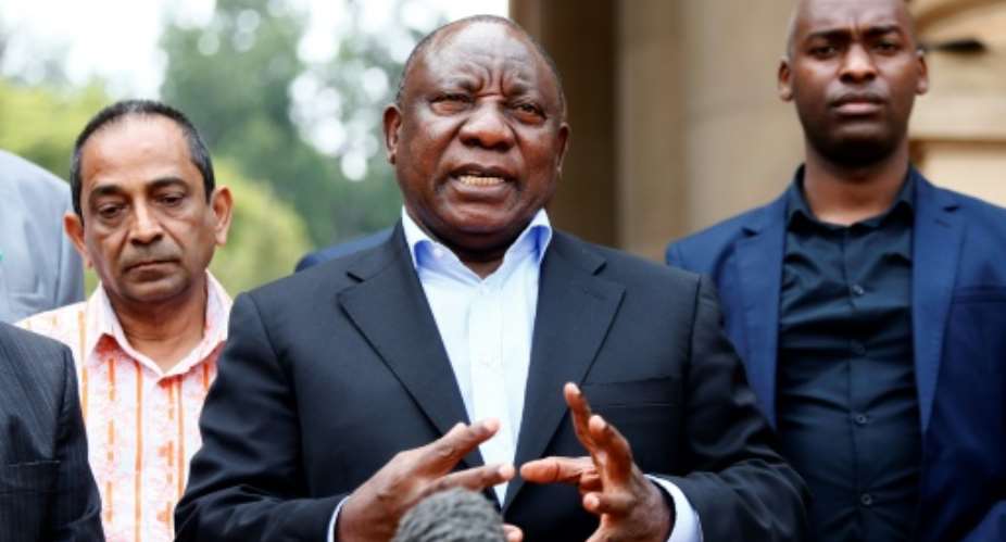 South African president and African Union chairman Cyril Ramaphosa said the coronavirus represents a setback to the continent's progress.  By Phill Magakoe AFPFile