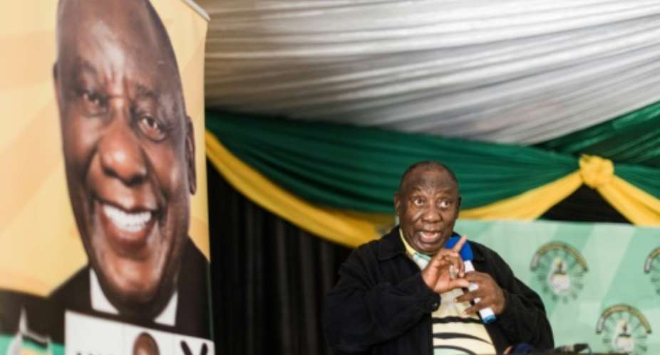 South African President Cyril Ramaphosa risks seeing his ruling ANC party lose its majority in May elections for the first time.  By RAJESH JANTILAL AFPFile