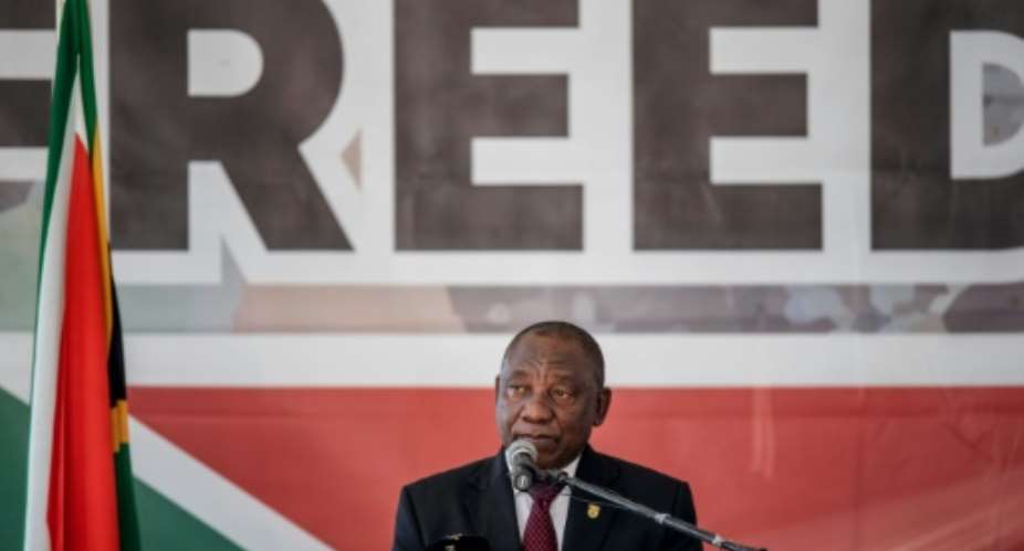 South African President Cyril Ramaphosa said that large swathes of the country's population still aren't free, 25 years after apartheid.  By Michele Spatari AFP