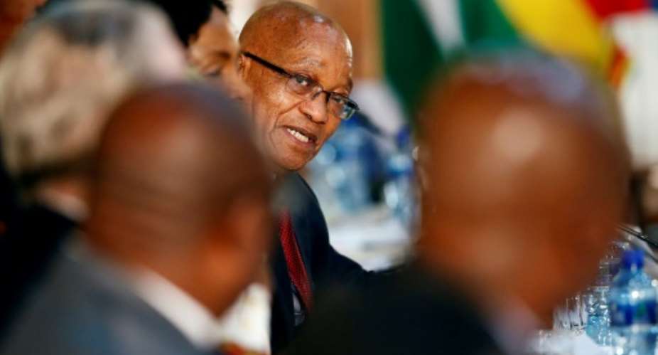 South African President Jacob Zuma has hundreds of corruption charges hanging over him.  By Phill Magakoe AFP