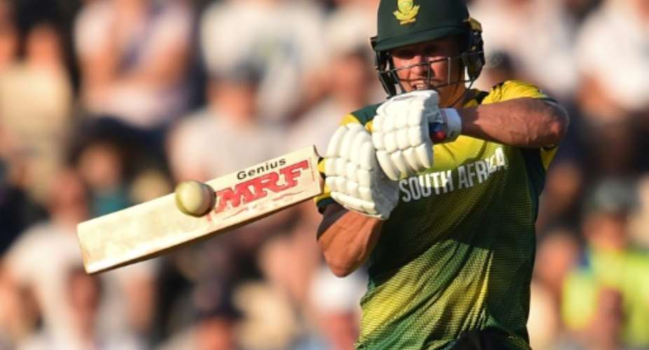 South Africa's AB de Villiers plays a shot during the T20 international cricket match between England and South Africa at The Ageas Bowl in Southampton, on the south coast of England, on June 21, 2017.  By Glyn KIRK AFP
