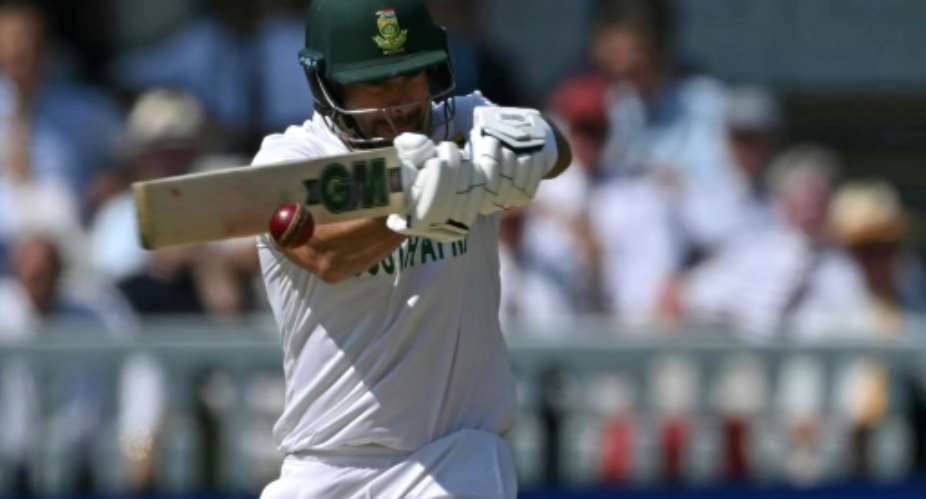 South Africas Aiden Markram hits a four on his way to 136 in the World Test Championship final against Australia at Lords.  By Glyn KIRK (AFP)