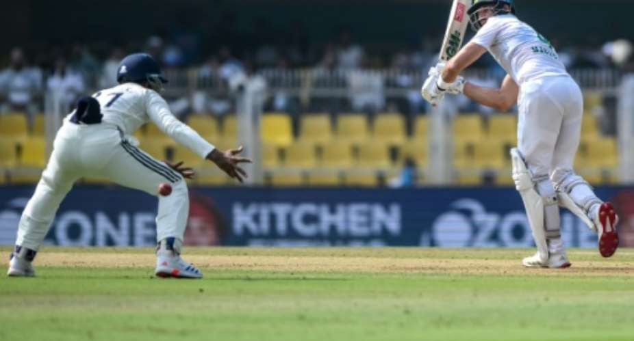 South Africas Aiden Markram (R) plays a shot during the first day of the second Test.  By Biju BORO (AFP)