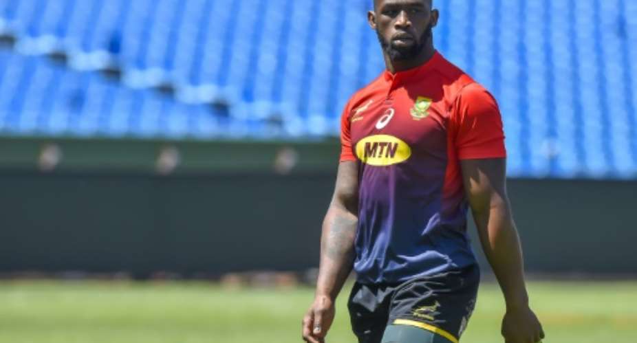 South Africa's captain Siya Kolisi takes part in a training session at the Loftus Versfeld Stadium in Pretoria on October 05, 2018, on the eve of the Rugby Championship match between South Africa and New Zealand.  By Christiaan Kotze AFPFile