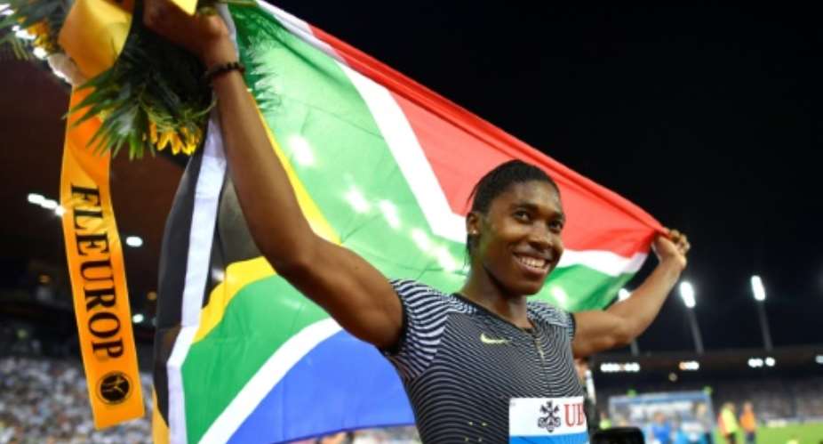 South Africas Caster Semenya, who got married January 7, 2017, celebrates after winning the Womens 800m race during the Diamond League Athletics meeting Weltklasse September 1, 2016 in Zurich.  By FABRICE COFFRINI (AFP/File)