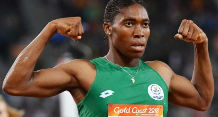 South Africa's Caster Semenya won her first Commonwealth medal with victory in the women's 1,500m..  By SAEED KHAN AFP