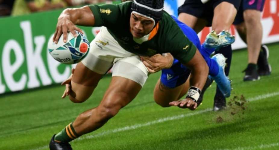 South Africa's Cheslin Kolbe praised Japan's hotshot wingers.  By Anne-Christine POUJOULAT AFPFile