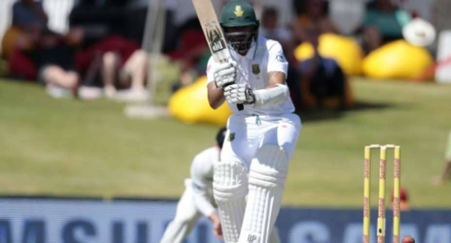 South Africas Dane Piedt plays a shot during a Test match against New Zealand, at the Supersport Cricket stadium in Centurion, in August 2016.  By Gianluigi GUERCIA (AFP/File)