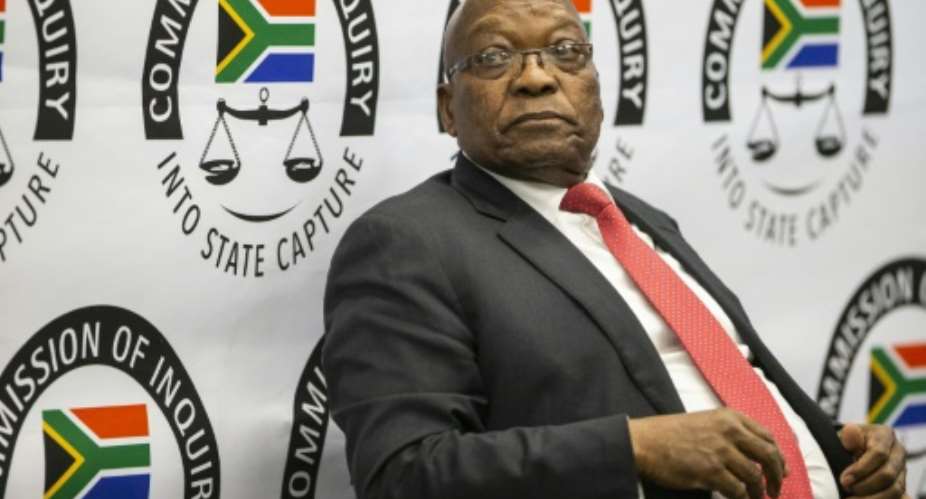 South Africa's former president Jacob Zuma, pictured in July 2019 during his only testimony to a panel investigating massive state corruption.  By WIKUS DE WET POOLAFPFile