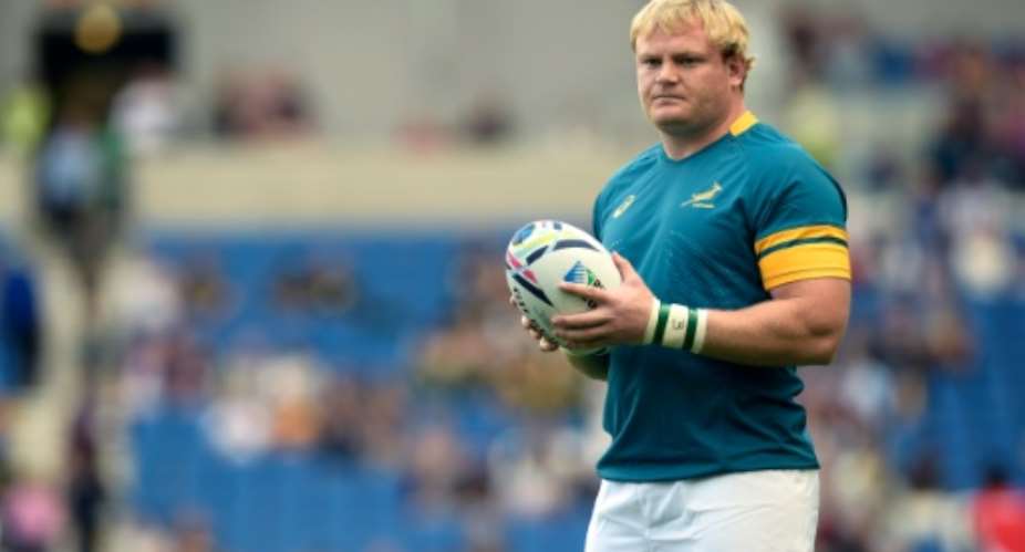 South Africa's hooker Adriaan Strauss warming up prior to a Pool B match of the 2015 Rugby World Cup between South Africa and Japan.  By Lionel Bonaventure AFPFile