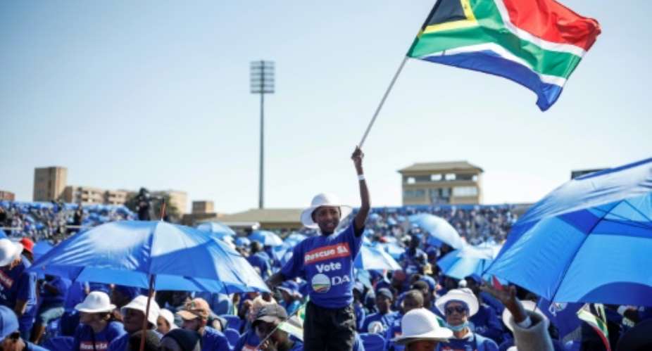South Africa's opposition will be represented by more than 50 parties at Wednesday's election but the largest, the Democratic Alliance, hopes to unite a coalition capable of ousting the ruling ANC from power.  By PHILL MAGAKOE (AFP)