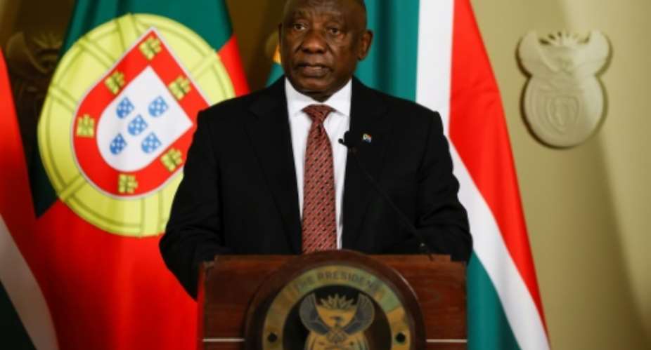 South Africas President Cyril Ramaphosa conducts a joint press conference in Portugal on June 6.  By Phill Magakoe AFPFile