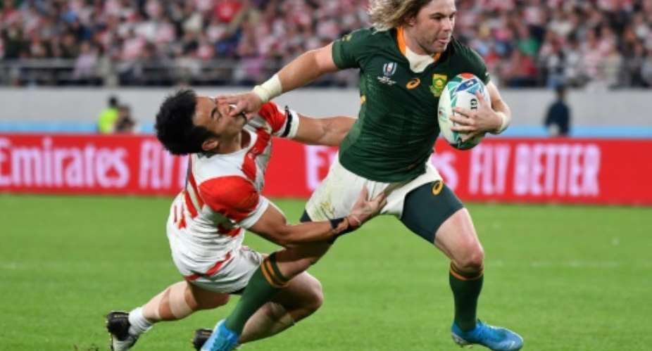 South Africa's scrum-half Faf de Klerk predicted a slippery match against Wales.  By Kazuhiro NOGI AFP