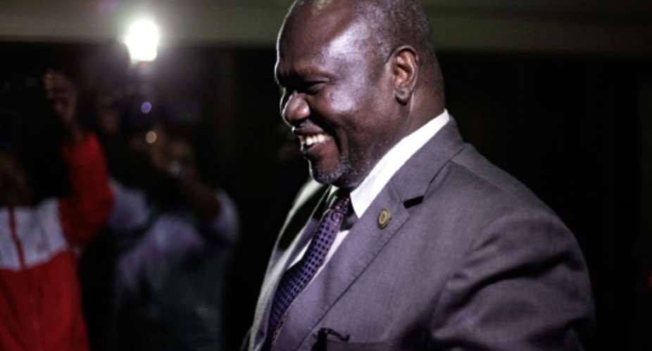 South Sudan's opposition leader Riek Machar, arriving for talks Wednesday with rival President Salva Kiir.  By Solan Kolli AFP