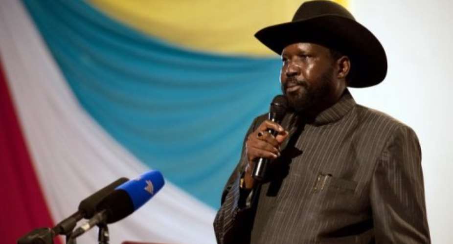 South Sudan President Salva Kiir, pictured in Juba, on July 8.  By Giulio Petrocco (AFP/File)