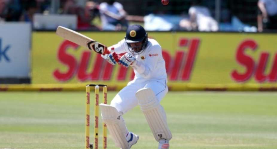 Sri Lanka batsman Dhananjaya de Silva ducks a delivery during the second day of the first Test against South Africa in Port Elizabeth, on December 27, 2016.  By Gianluigi Guercia AFP