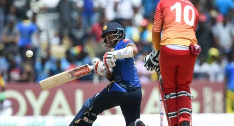 Sri Lanka's Kusal Mendis hit 86 off 80 balls in the first one-day international against Sri Lanka in Galle on June 30, 2017.  By ISHARA S. KODIKARA AFP