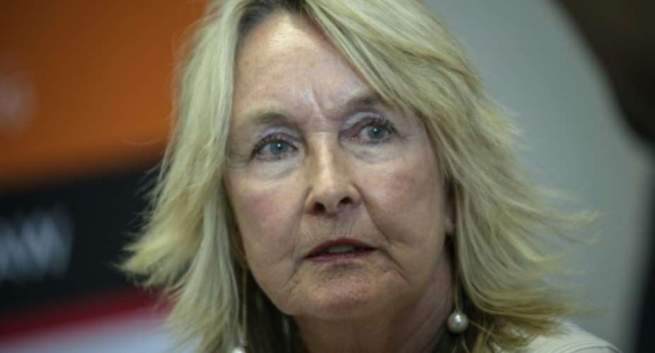 June Steenkamp, Reeva Steenkamp's mother, speaks during a press conference in Johannesburg, in March 2015.  By Mujahid Safodien AFPFile
