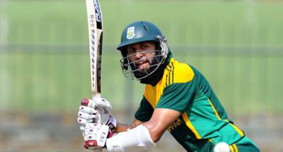 South African cricketer Hashim Amla plays a shot during the fourth One Day International ODI cricket match between Sri Lanka and South Africa in Pallekele on July 28, 2013.  By Ishara S.Kodikara AFPFile