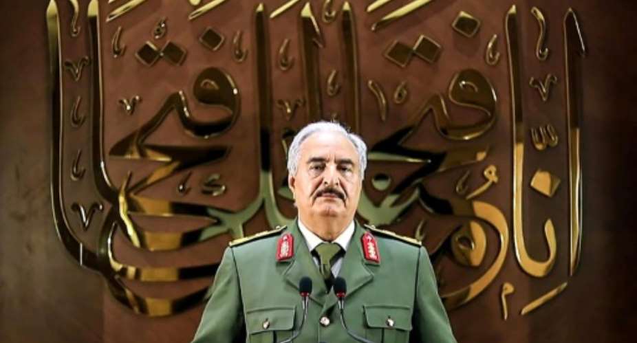 Strongman Khalifa Haftar has been accused by his detractors of seeking to impose a military dictatorship in Libya.  By - LNA War Information DivisionAFP