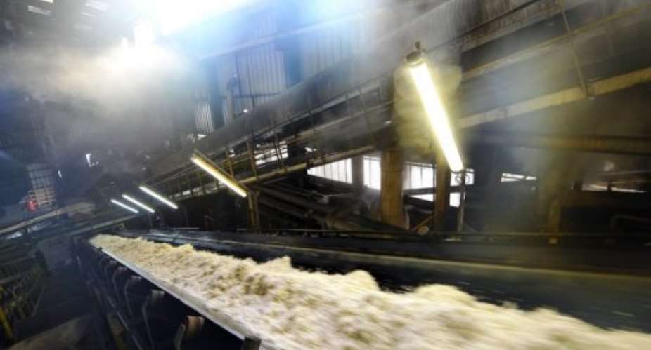 The pulp of sugar beets on a conveyor belt at a refinery in 2011.  By Philippe Huguen AFPFile