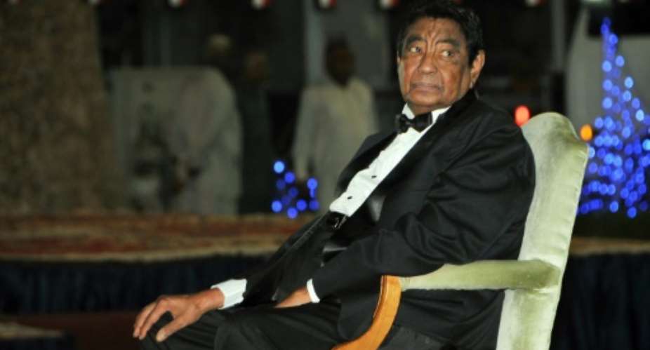 Sudanese musical icon Mohammed Wardi attends a ceremony held to honor him in Khartoum.  By EBRAHIM HAMID AFPFile
