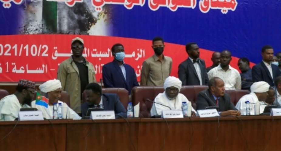 Sudanese political parties hold a conference entitled the National Consensus Charter of the Forces of Freedom and Change in Khartoum, announcing the formation of an alliance separate from the country's main civilian bloc.  By Ashraf SHAZLY AFP