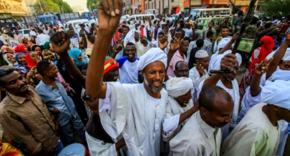 Sudanese supporters of the ruling military council rallied in central Khartoum on Friday.  By ASHRAF SHAZLY AFP