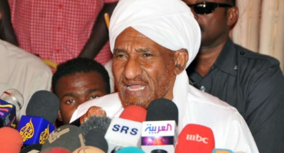 Sudan's former prime minister and head of the opposition Umma Party Sadeq al-Mahdi has been in self-imposed exile, mainly in Cairo.  By EBRAHIM HAMID AFPFile
